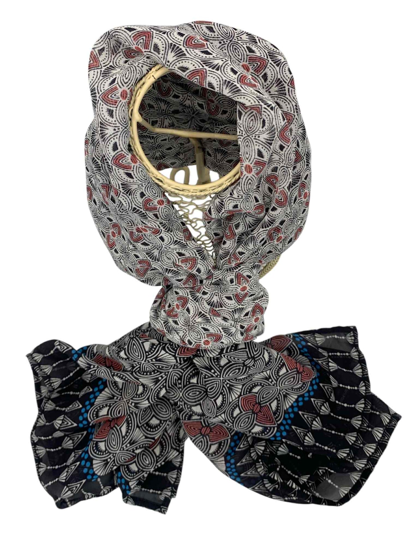 Soft Grey Print Long Scarf