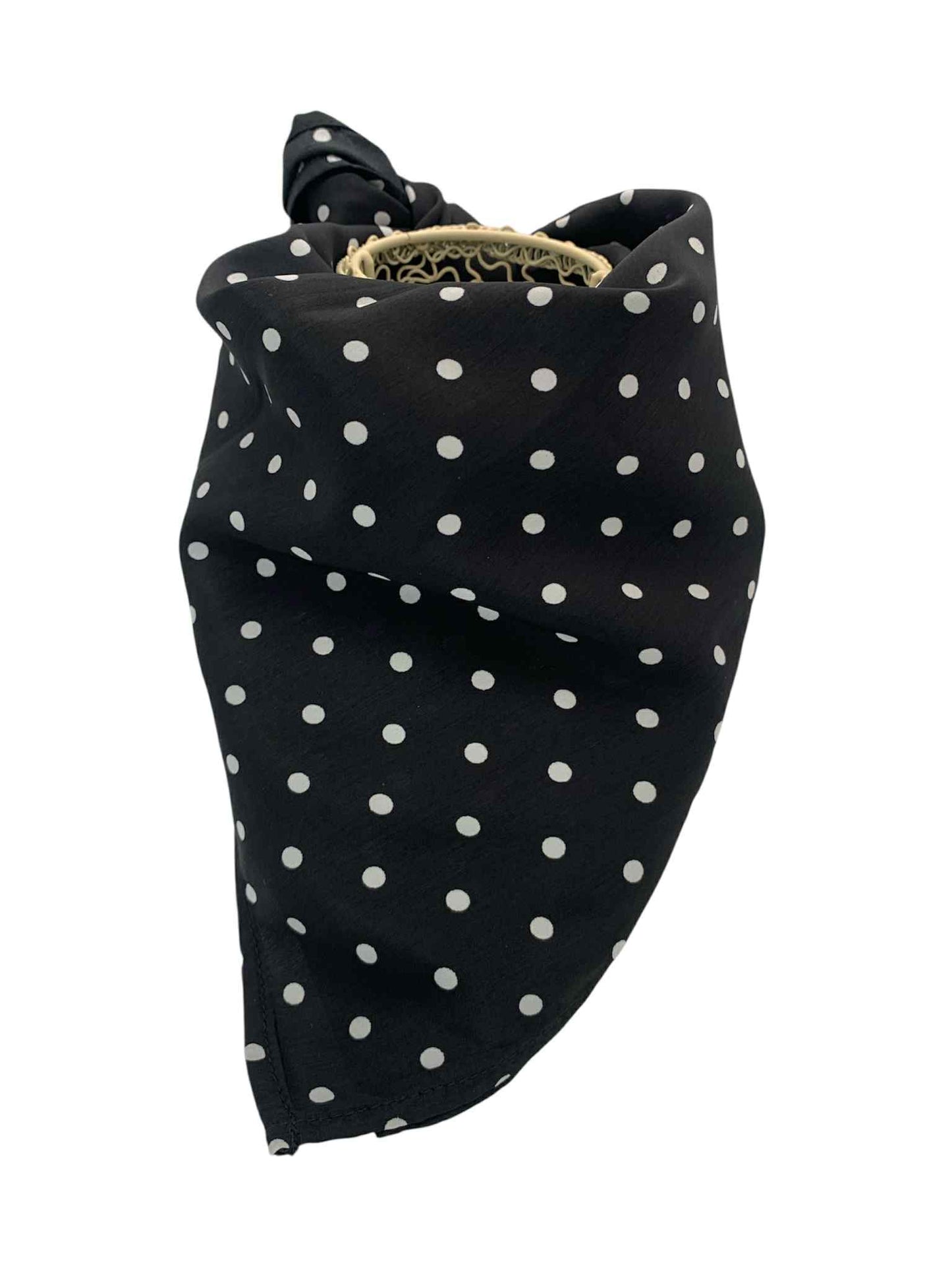Black with White Polka Dots Square Scarf