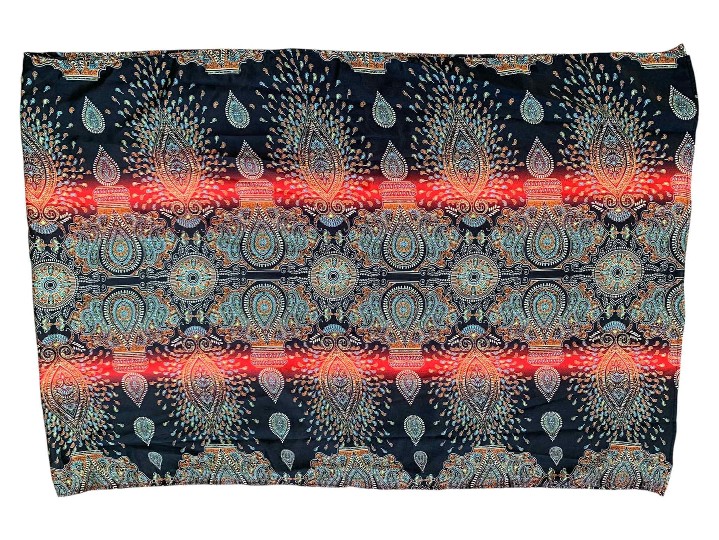 Black & Red Peacock Scarf