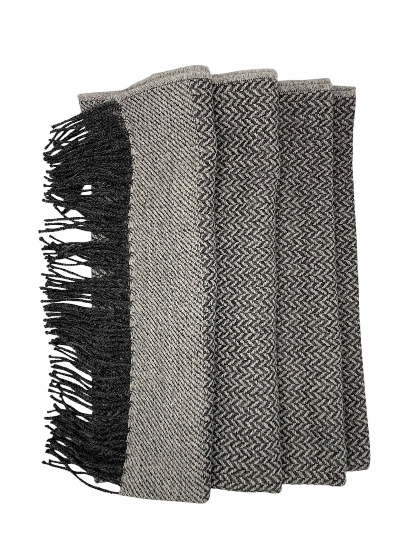 Grey Baby Alpaca Blend Reversible Shawl
