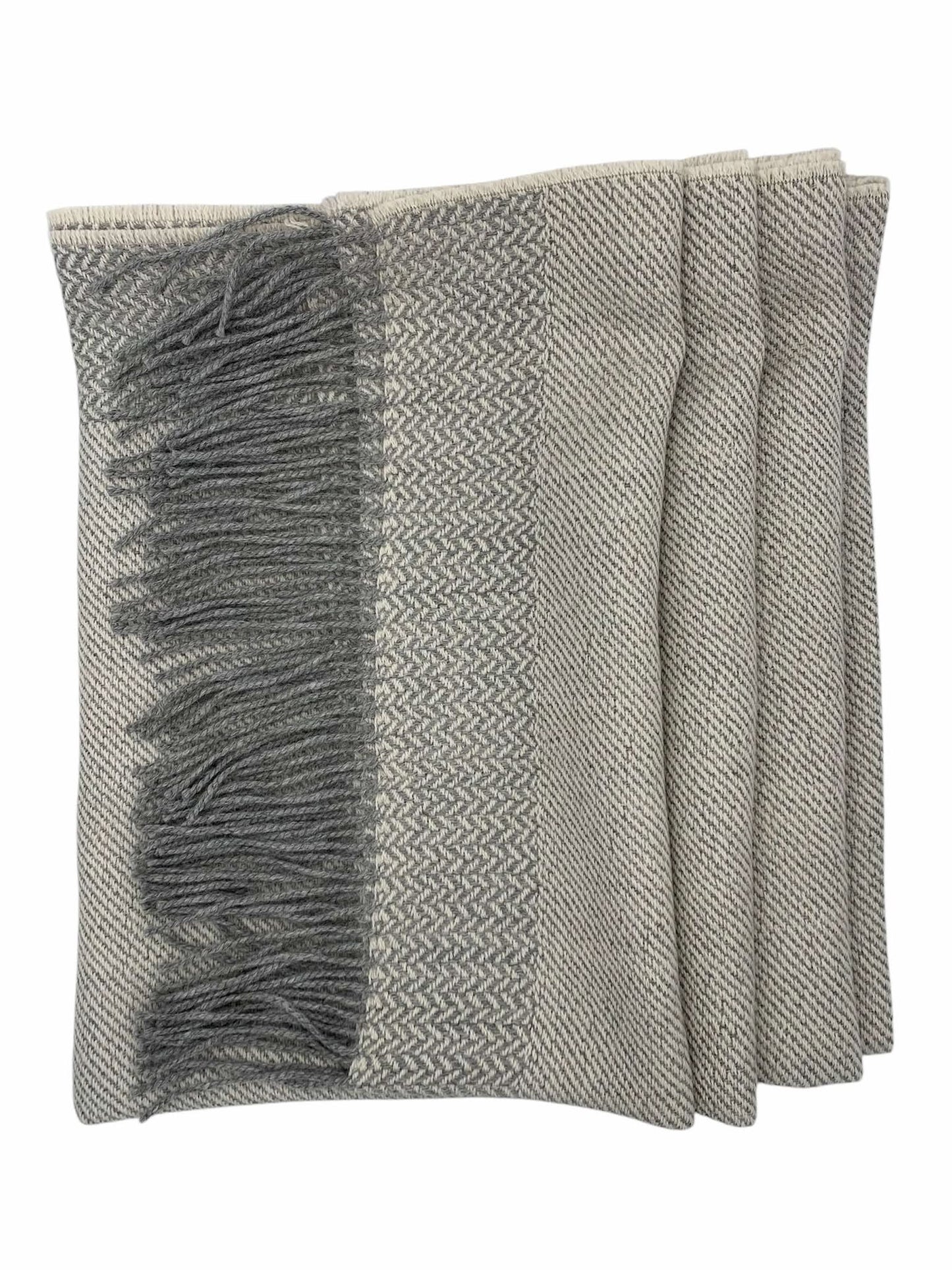 Silver Baby Alpaca Blend Reversible Shawl