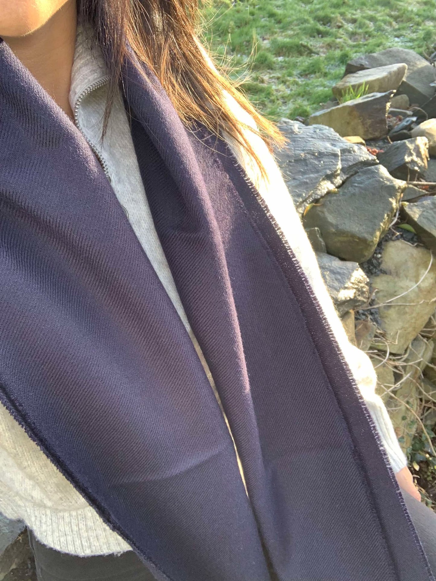 Navy Baby Alpaca Scarf