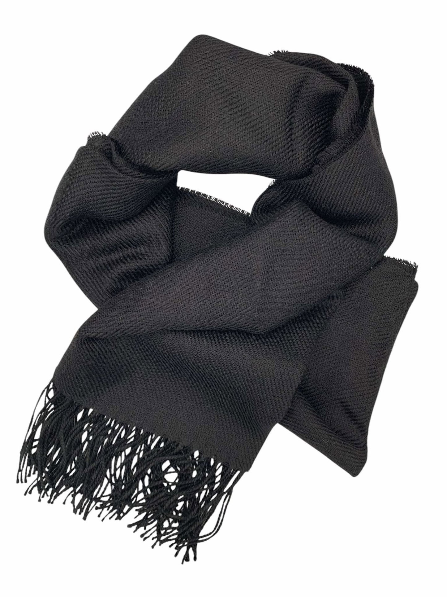 Black Baby Alpaca Shawl