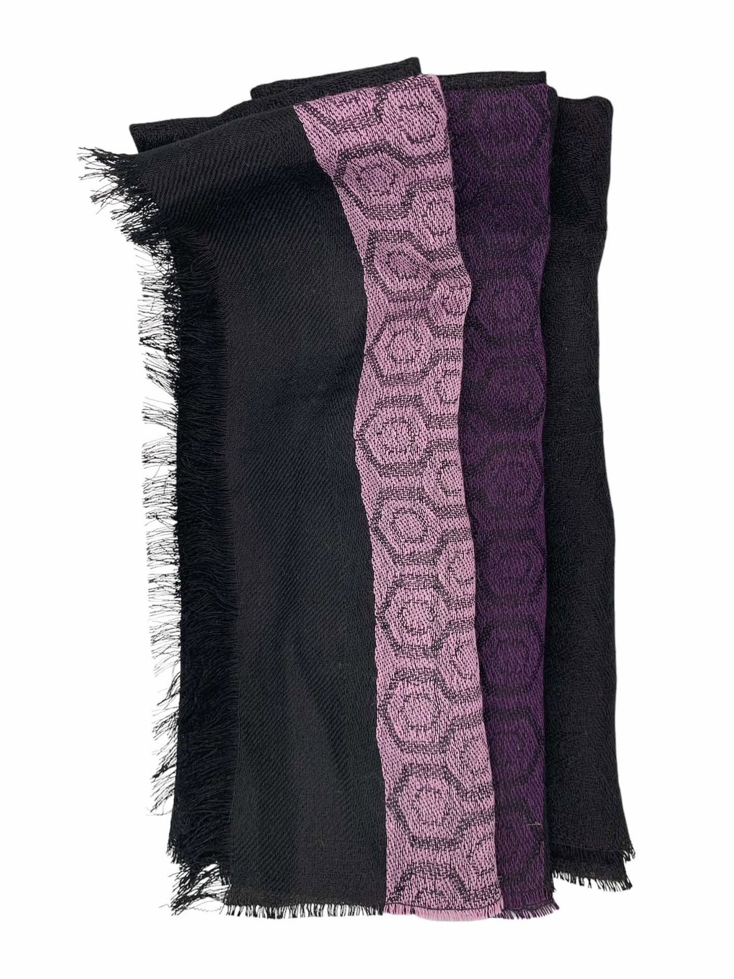 Black and Purple Baby Alpaca Shawl