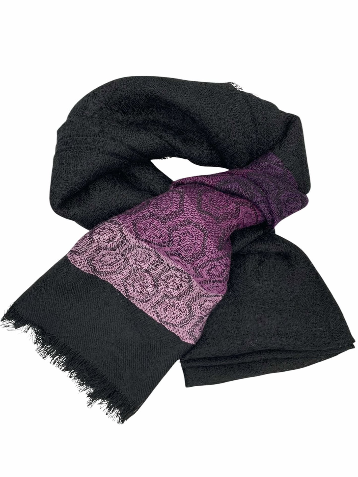 Black and Purple Baby Alpaca Shawl