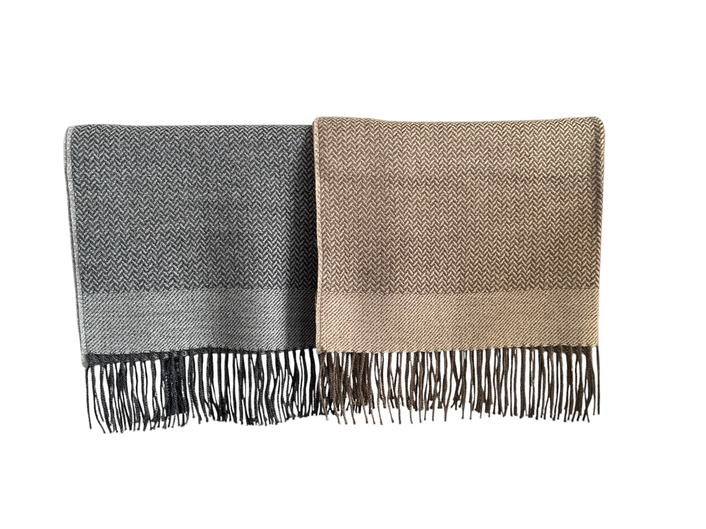 Brown Baby Alpaca Blend Reversible Shawl