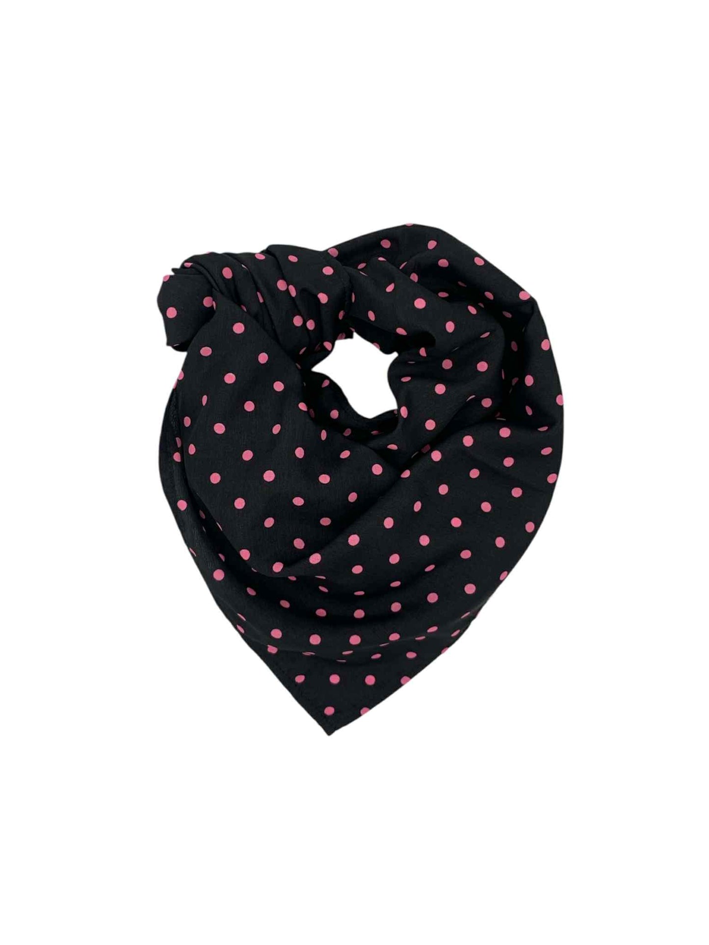 Black with Pink Polka Dots Square Scarf