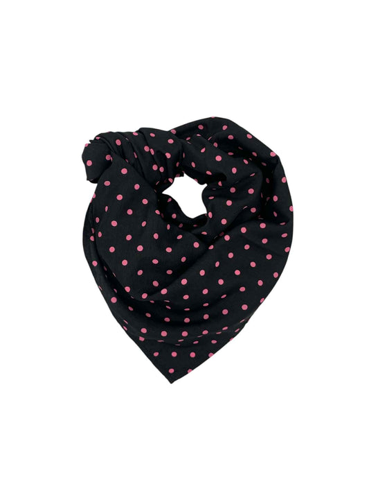 Black with Pink Polka Dots Square Scarf