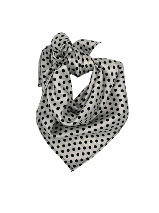 White with Black Polka Dots Square Scarf