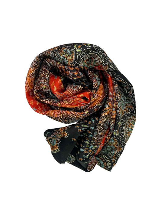 Black & Red Peacock Scarf