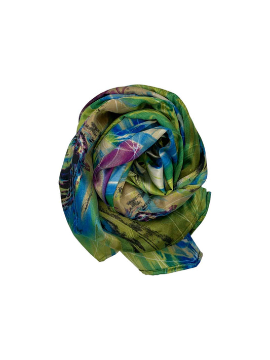 Green, Blue & Purple Swirls Scarf