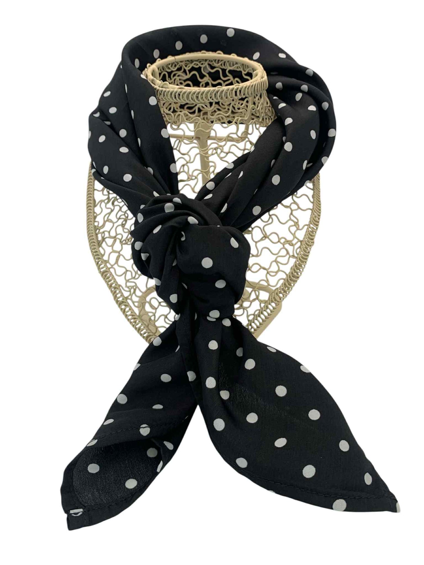 Black with White Polka Dots Square Scarf