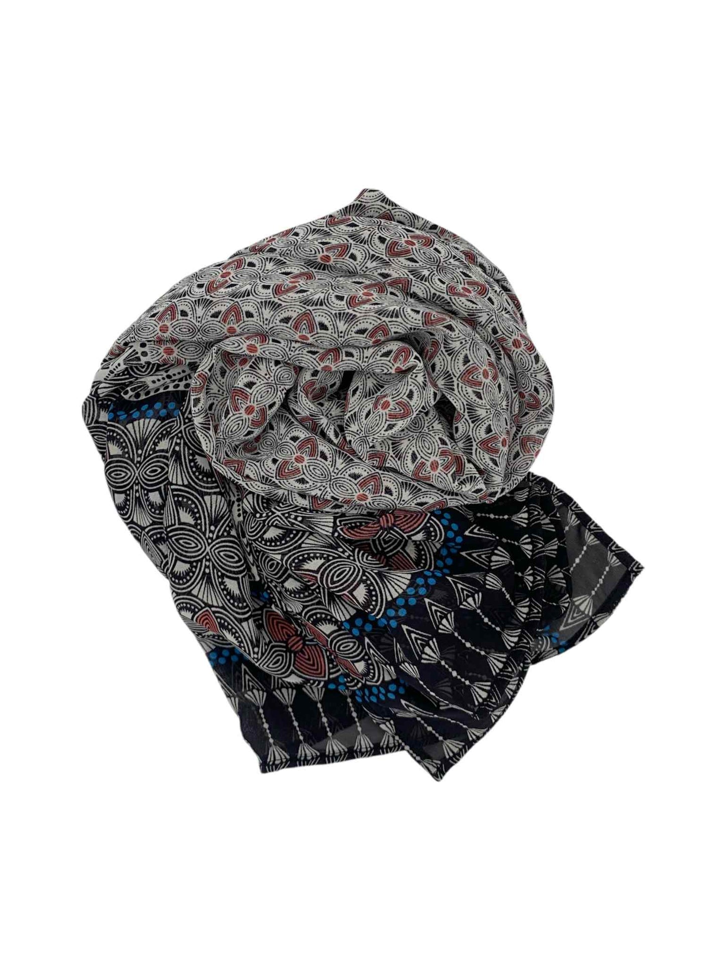 Soft Grey Print Long Scarf