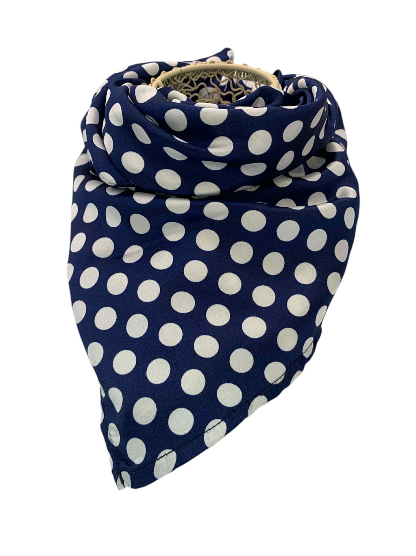 Blue with White Polka Dots Square Scarf