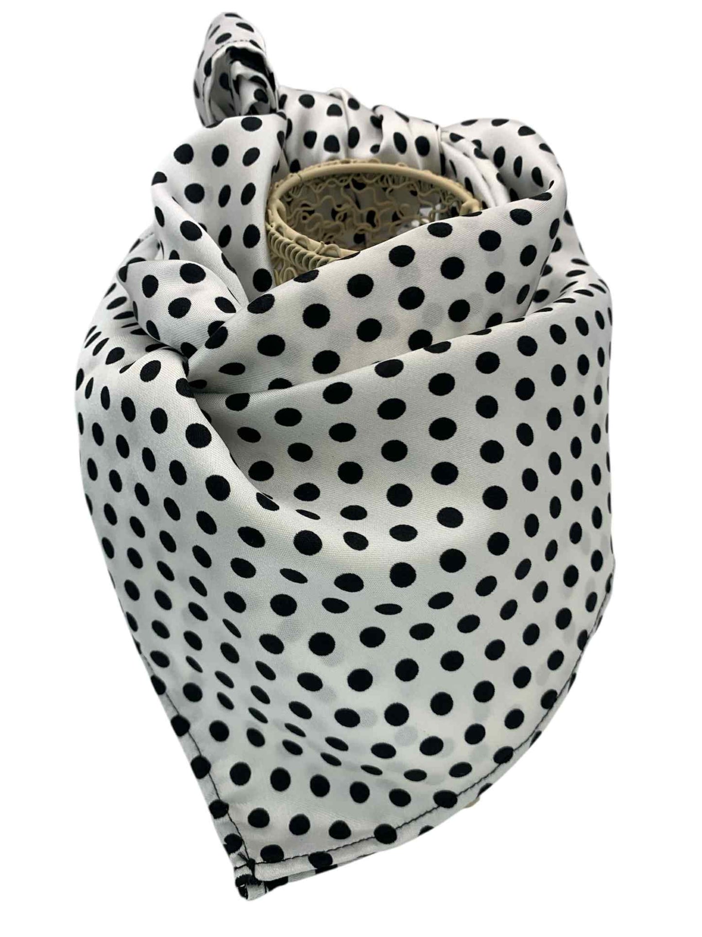 White with Black Polka Dots Square Scarf