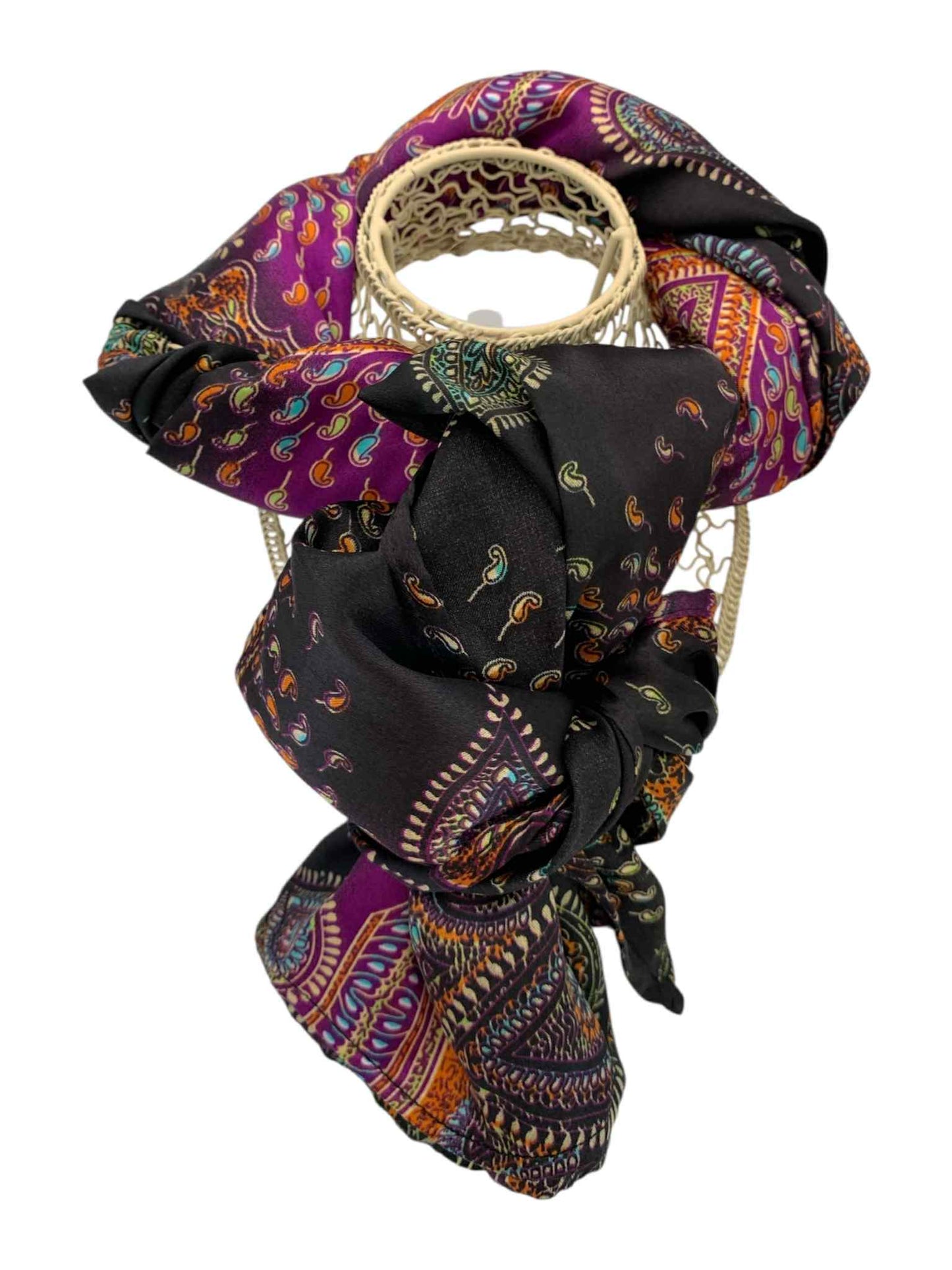 Black & Purple Peacock Scarf