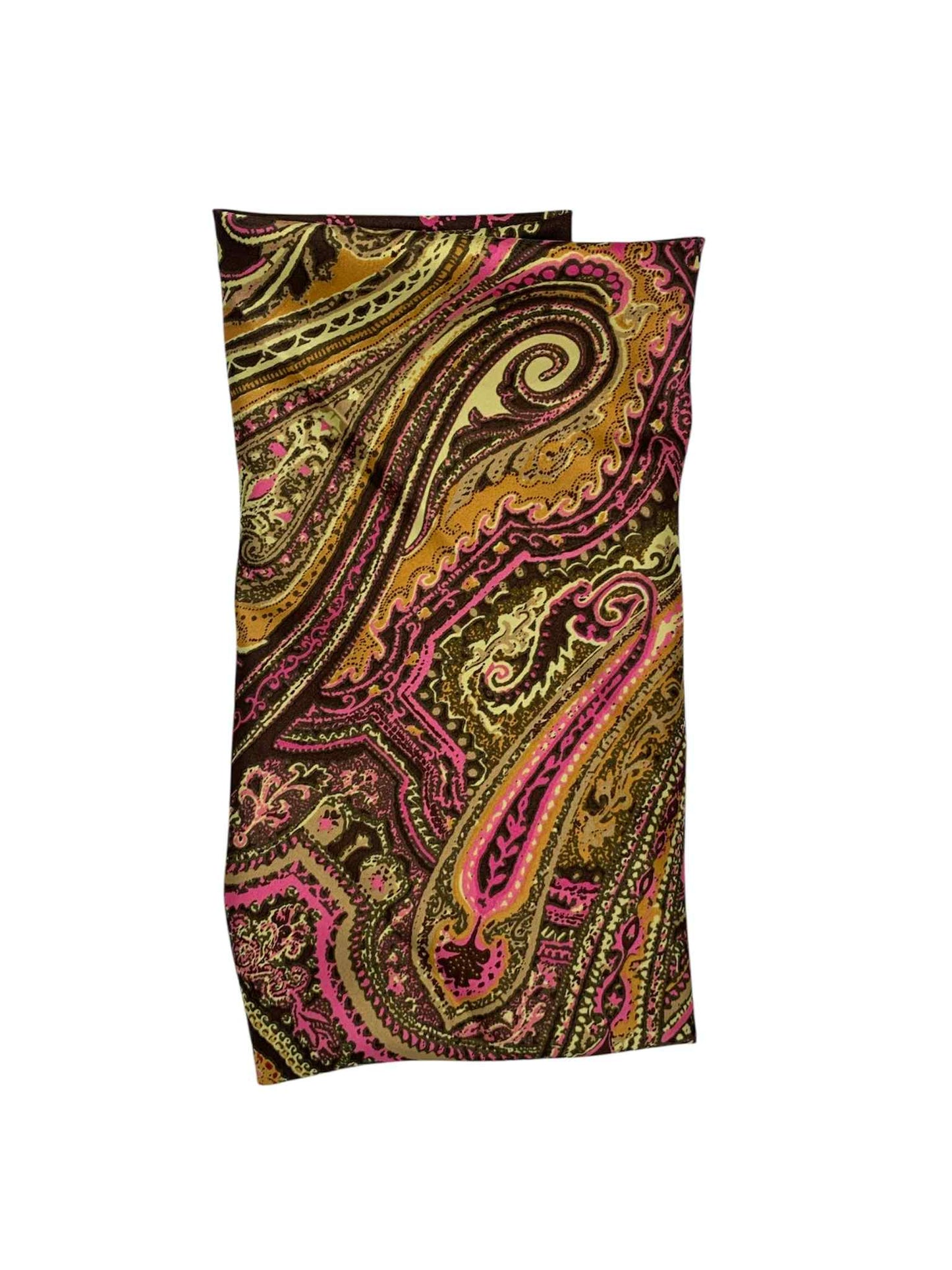 Dark Brown Gold Flowers Square Scarf