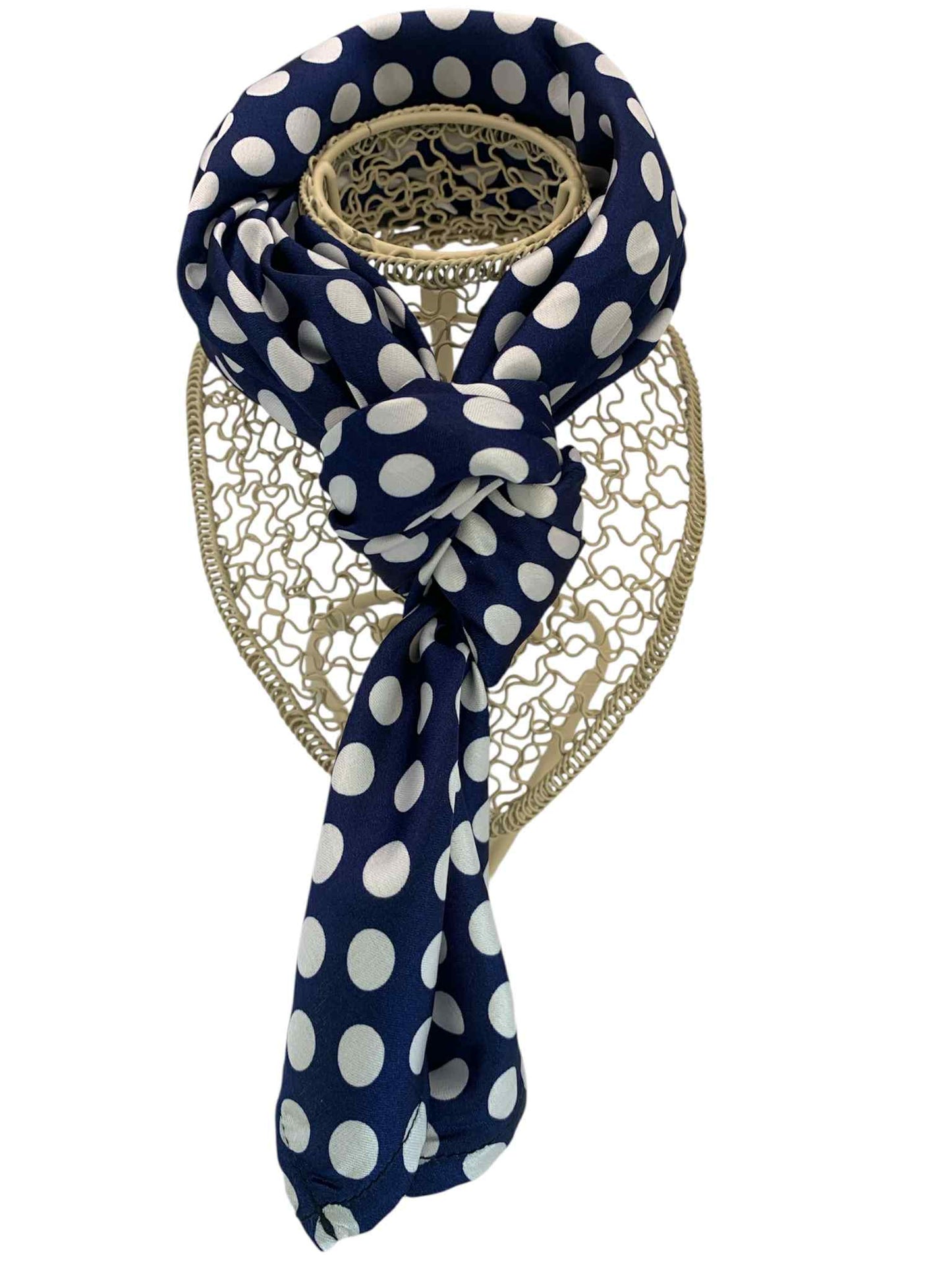 Blue with White Polka Dots Square Scarf