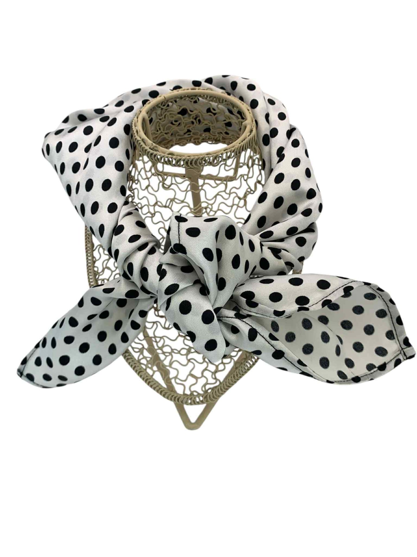 White with Black Polka Dots Square Scarf