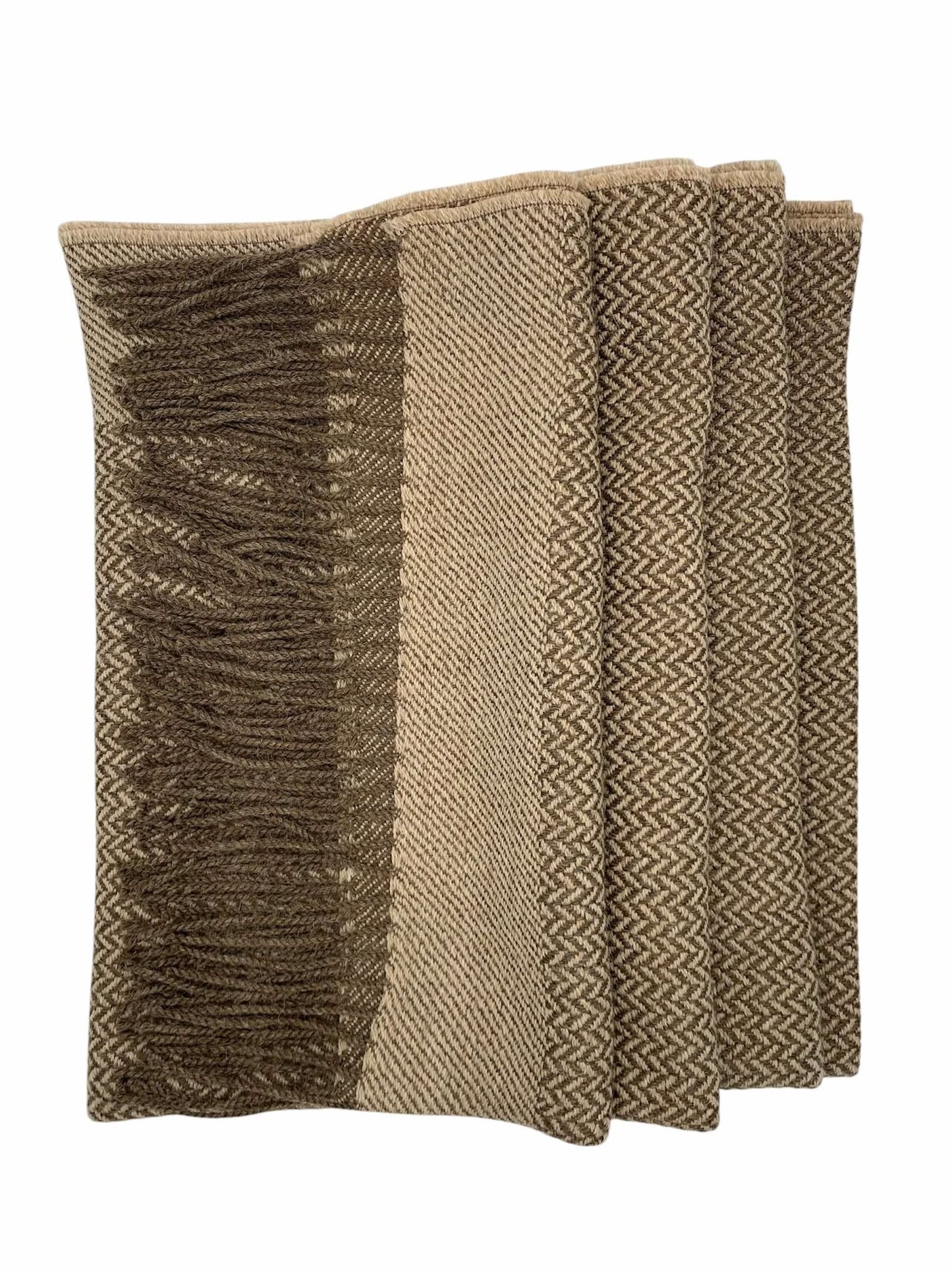 Brown Baby Alpaca Blend Reversible Shawl