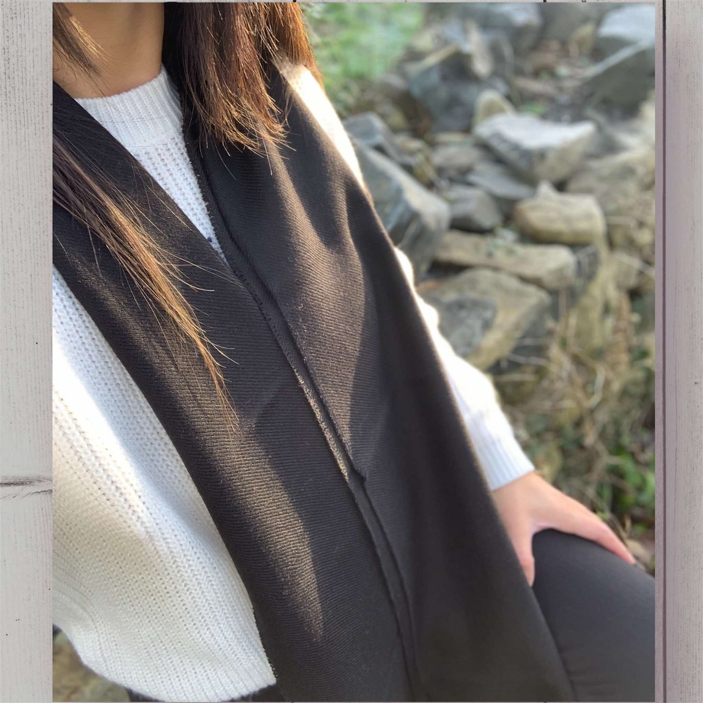 Black Baby Alpaca Scarf